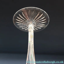 Load image into Gallery viewer, THREE GLASSES: Vintage Edinburgh Crystal Smaller WHITE WINE Glasses. SYMPHONY PATTERN. 7 1/8 inches (CODE F)
