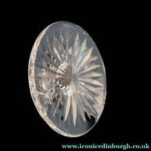 Load image into Gallery viewer, THREE GLASSES: Vintage Edinburgh Crystal Smaller WHITE WINE Glasses. SYMPHONY PATTERN. 7 1/8 inches (CODE F)
