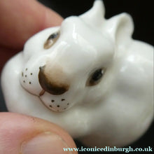 Load image into Gallery viewer, Vintage Lomonosov Soviet USSR Miniature Porcelain Group of White Rabbits

