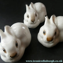 Load image into Gallery viewer, Vintage Lomonosov Soviet USSR Miniature Porcelain Group of White Rabbits
