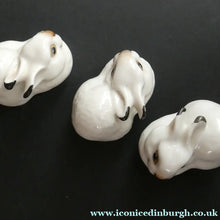 Load image into Gallery viewer, Vintage Lomonosov Soviet USSR Miniature Porcelain Group of White Rabbits
