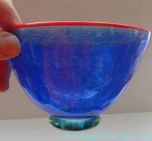 Load image into Gallery viewer, SCANDINAVIAN Art Glass: Large Blue Bowl by Helena Gibson &amp; Two Smaller Ones by Abel Sawe

