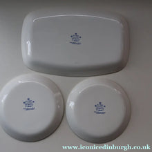 Load image into Gallery viewer, THREE PIECES of Vintage Norwegian Ceramics by Figgjo Flint: Lotte Design. Large Oblong Dish and Two Side Plates
