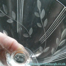 Load image into Gallery viewer, THREE SETS of Six 1950s Matching Engraved Glasses (Total 18 glasses). Decorated with Leaves and Lines Pattern;

