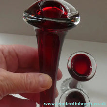 Load image into Gallery viewer, THREE Vintage 1960s SWEDISH Aseda Glass Tall Stem Vases. Set of Three. All Different
