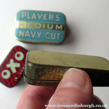 Load image into Gallery viewer, Three Vintage Advertising Tins: Players, Oxo and Cave's Golf Tape
