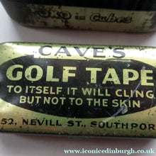Load image into Gallery viewer, Three Vintage Advertising Tins: Players, Oxo and Cave's Golf Tape

