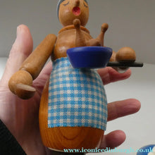 Load image into Gallery viewer, THREE Vintage German Erzgebirge Wooden Handmade Incense Smokers by Frank Beyer: Two Cooks and Kitchen Stove
