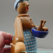 Load image into Gallery viewer, THREE Vintage German Erzgebirge Wooden Handmade Incense Smokers by Frank Beyer: Two Cooks and Kitchen Stove
