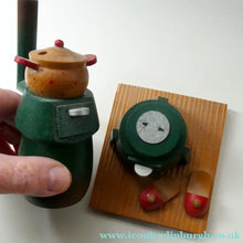 Load image into Gallery viewer, THREE Vintage German Erzgebirge Wooden Handmade Incense Smokers by Frank Beyer: Two Cooks and Kitchen Stove
