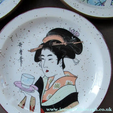 Load image into Gallery viewer, Three Japanese Stoneware Stoneware Plates. Geisha Girls
