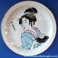 Load image into Gallery viewer, Three Japanese Stoneware Stoneware Plates. Geisha Girls
