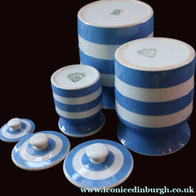 Load image into Gallery viewer, THREE Vintage TG Green CORNISHWARE Lidded Storage Jars. No Lettering
