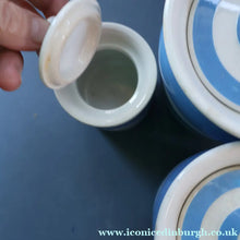 Load image into Gallery viewer, THREE Vintage TG Green CORNISHWARE Lidded Storage Jars. No Lettering
