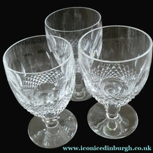 Load image into Gallery viewer, THREE Vintage Waterford Crystal COLLEEN (Short Stem Cut) Water Goblets / G&amp;T Glasses - VINTAGE CRYSTAL GLASSES
