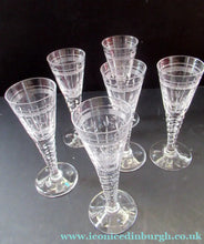 Load image into Gallery viewer, Vintage Stuart Crystal Oleta Pattern Liqueur Glasses Set of Six

