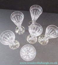 Load image into Gallery viewer, Vintage Stuart Crystal Oleta Pattern Liqueur Glasses Set of Six
