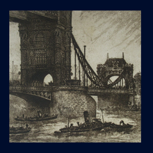 Load image into Gallery viewer, Original Etching &amp; Drypoint Entitled The Tower Bridge, London by W.R. Wyllie
