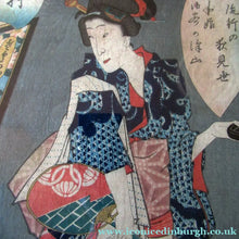 Load image into Gallery viewer, Antique Edo Period Japanese Woodblock Print with Geisha Serving Tea
