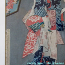 Load image into Gallery viewer, Antique Edo Period Japanese Woodblock Print with Geisha Serving Tea
