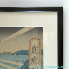 Load image into Gallery viewer, Antique Japanese Woodblock Print. Samurai on the Seashore Edo Period
