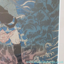 Load image into Gallery viewer, Antique Japanese Woodblock Print. Samurai on the Seashore Edo Period
