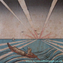 Load image into Gallery viewer, Antique Japanese Woodblock Print. Samurai on the Seashore Edo Period
