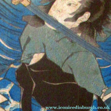 Load image into Gallery viewer, Antique Japanese Woodblock Print. Samurai on the Seashore Edo Period
