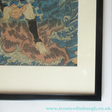 Load image into Gallery viewer, Antique Japanese Woodblock Print. Samurai on the Seashore Edo Period
