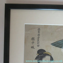 Load image into Gallery viewer, Antique Traditional 19th Century Japanese Print with Geishas FRAMED
