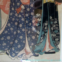 Load image into Gallery viewer, Antique Traditional 19th Century Japanese Print with Geishas FRAMED
