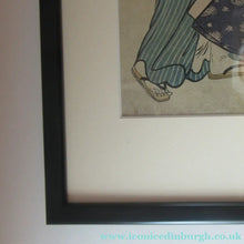 Load image into Gallery viewer, Antique Traditional 19th Century Japanese Print with Geishas FRAMED
