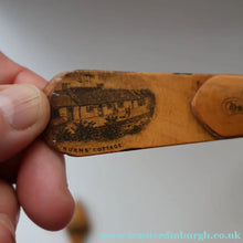 Load image into Gallery viewer, TWO Antique 19th Century MAUCHLINE Ware Pieces. Small Diamond Pin Cushion &amp; Page Marker
