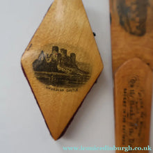 Load image into Gallery viewer, TWO Antique 19th Century MAUCHLINE Ware Pieces. Small Diamond Pin Cushion &amp; Page Marker
