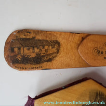Load image into Gallery viewer, TWO Antique 19th Century MAUCHLINE Ware Pieces. Small Diamond Pin Cushion &amp; Page Marker
