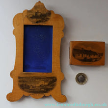 Load image into Gallery viewer, TWO Antique 19th Century MAUCHLINE Ware Pieces. Small Table Top Picture Frame &amp; Matchbook Cover

