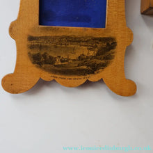 Load image into Gallery viewer, TWO Antique 19th Century MAUCHLINE Ware Pieces. Small Table Top Picture Frame &amp; Matchbook Cover
