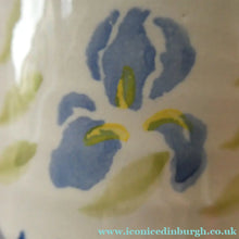 Load image into Gallery viewer, TWO Large Irish Ceramic Mugs by Nicholas Mosse. Spongeware Iris and Clementis Designs
