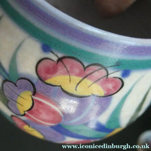 Load image into Gallery viewer, 1930s Truda Carter Poole Pottery Sugar Shaker and Round Pot  Fuchsia Pattern
