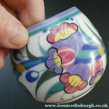 Load image into Gallery viewer, 1930s Truda Carter Poole Pottery Sugar Shaker and Round Pot  Fuchsia Pattern
