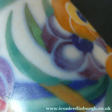 Load image into Gallery viewer, 1930s Truda Carter Poole Pottery Sugar Shaker and Round Pot  Fuchsia Pattern
