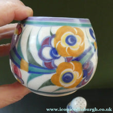 Load image into Gallery viewer, 1930s Truda Carter Poole Pottery Sugar Shaker and Round Pot  Fuchsia Pattern
