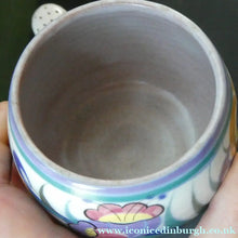 Load image into Gallery viewer, 1930s Truda Carter Poole Pottery Sugar Shaker and Round Pot  Fuchsia Pattern
