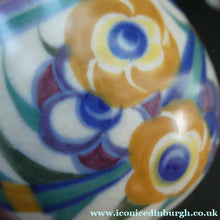 Load image into Gallery viewer, 1930s Truda Carter Poole Pottery Sugar Shaker and Round Pot  Fuchsia Pattern
