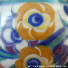 Load image into Gallery viewer, 1930s Truda Carter Poole Pottery Sugar Shaker and Round Pot  Fuchsia Pattern
