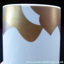 Load image into Gallery viewer, Two Vintage ROSENTHAL Studio Linie Porcelain Vases. Large and Small MATCHING PAIR with Gold and Silver Bird Abstract Design
