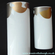 Load image into Gallery viewer, Two Vintage ROSENTHAL Studio Linie Porcelain Vases. Large and Small MATCHING PAIR with Gold and Silver Bird Abstract Design
