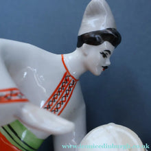 Load image into Gallery viewer, UKRAINE POTTERY. Vintage 1960s Figurine Cossacks Dancing and Playing Musical Instruments

