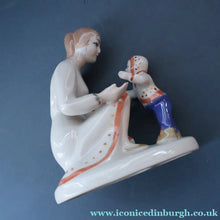 Load image into Gallery viewer, UKRAINIAN CERAMICS. Rare 1970s Porcelain Figurine of a Mother and Child Entitled "First Steps"

