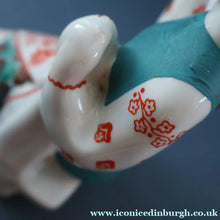 Load image into Gallery viewer, UKRAINIAN POTTERY. Vintage 1960s Porcelain Figurine Entitled "The Embroiderer" or "Girl Embroidering"
